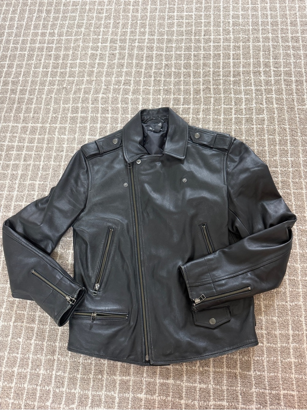 Womens Black Leather Biker Jacket